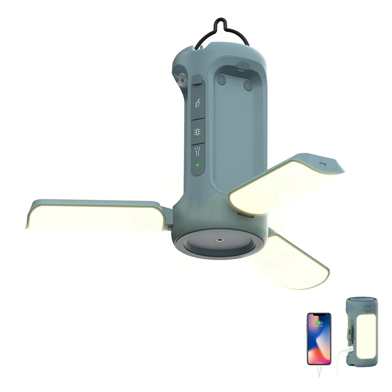 Foldable Camping Light Rechargeable Lantern, 6000Mah Power Bank, Portable Flashlight, IP54 Waterproof, Camping