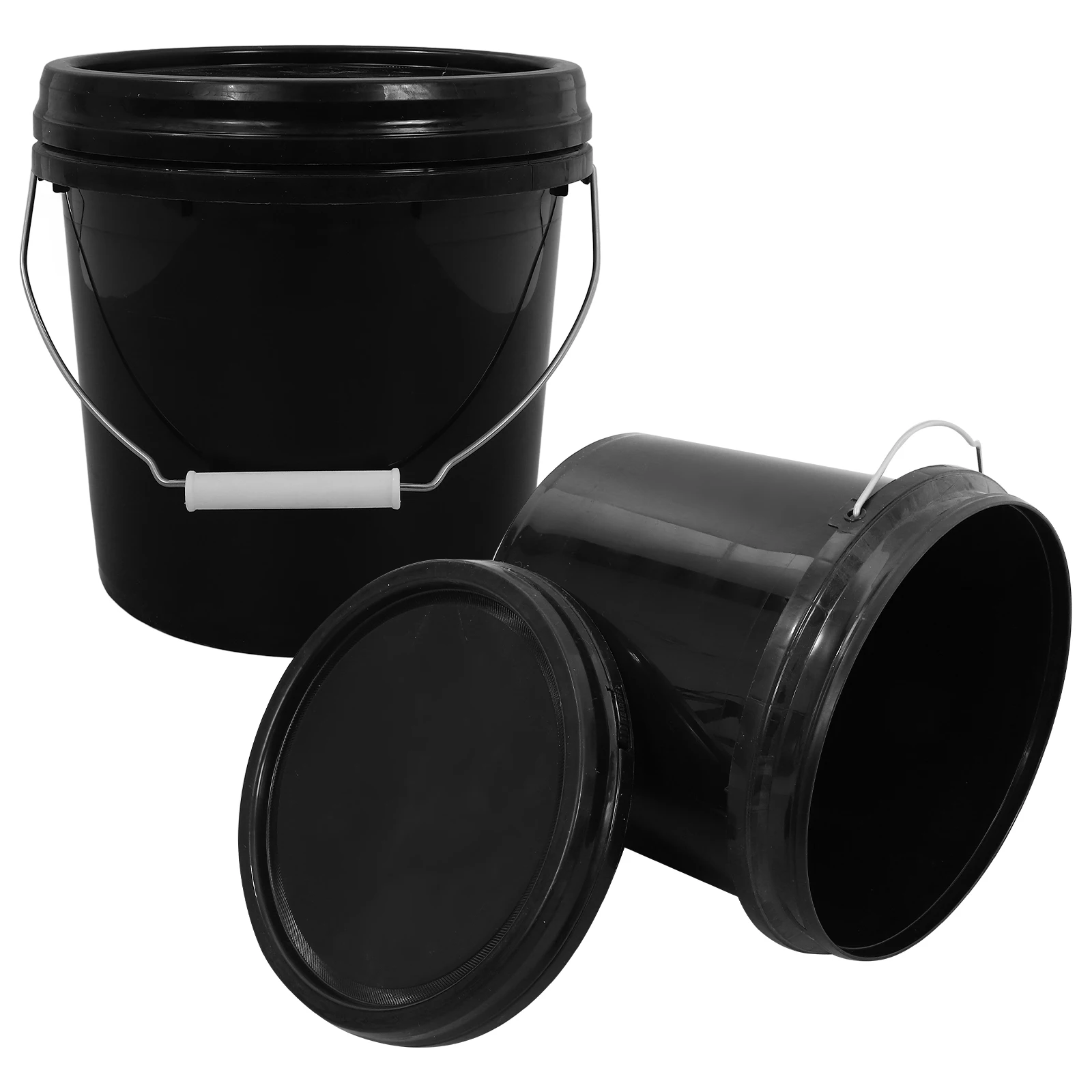 2Pcs Small Plastic Bucket with Lid Multipurpose Water Storage Durable Compact Lightweight for Home Garden Dorm