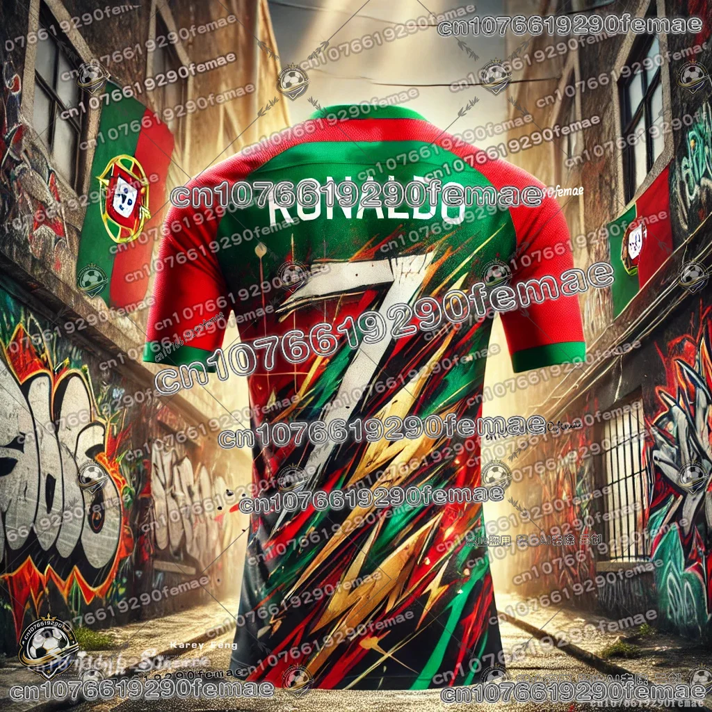 Hot Selling Cristiano Ronaldo Fashionable 3D Printed Men's Fan Kids Sports T-shirt Daily Outdoor Breathable Comfortable Jersey