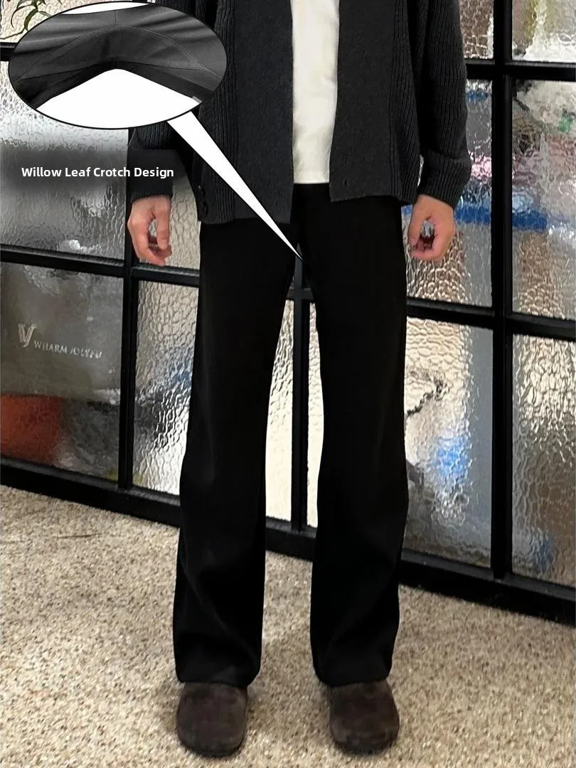 

Youku Men's Fce Lined Cargo Pants Straight Leg American Sle Cleanfit High End Drapey Casual Trousers for Autumn Winter