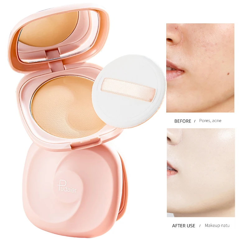 بودرة أساسية مضغوطة بالزيت للتحكم الدائم، بودرة وجه عارية شفافة مقاومة للماء، مستحضرات تجميل للنساء #1