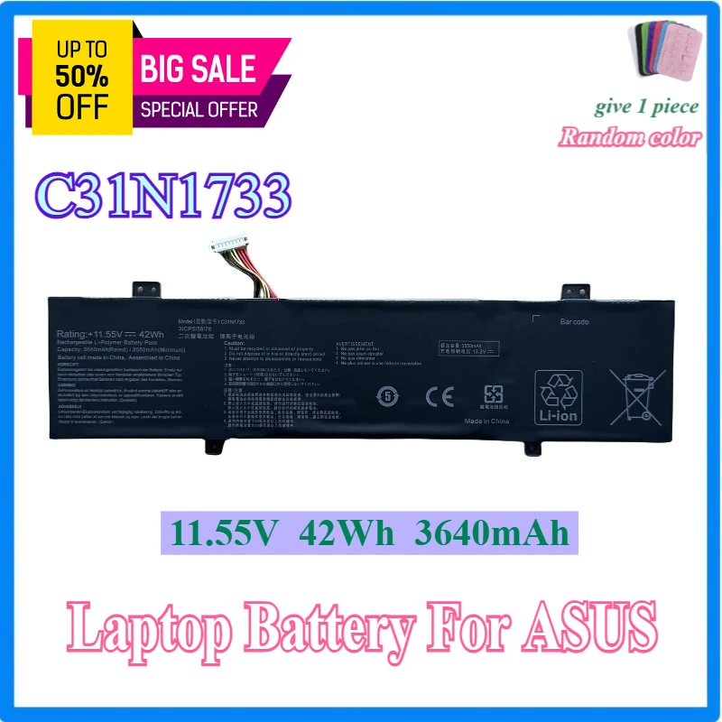 

C31N1733 Laptop Battery for ASUS VivoBook Flip 14 TP412U TP412UA TP412FA SF4100F VivoBook Flip 14 TP412UA-DB31T
