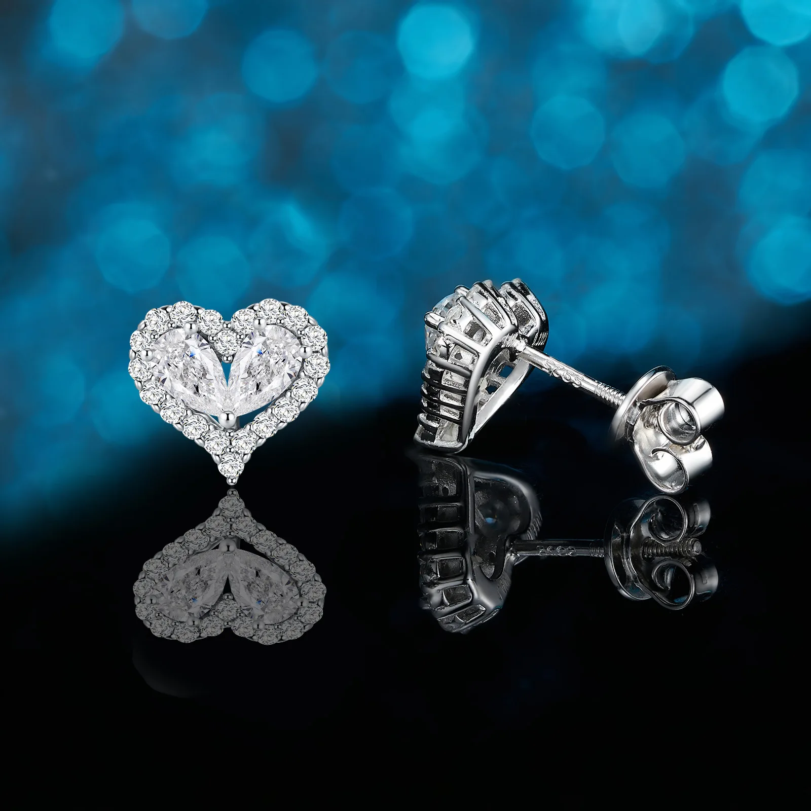 

Милые серьги-компаньоны в форме сердца S925, посеребренные 18-каратного золота с муассанитом и бриллиантами, серьги-компаньоны 1,7 карата для женщин, подарок