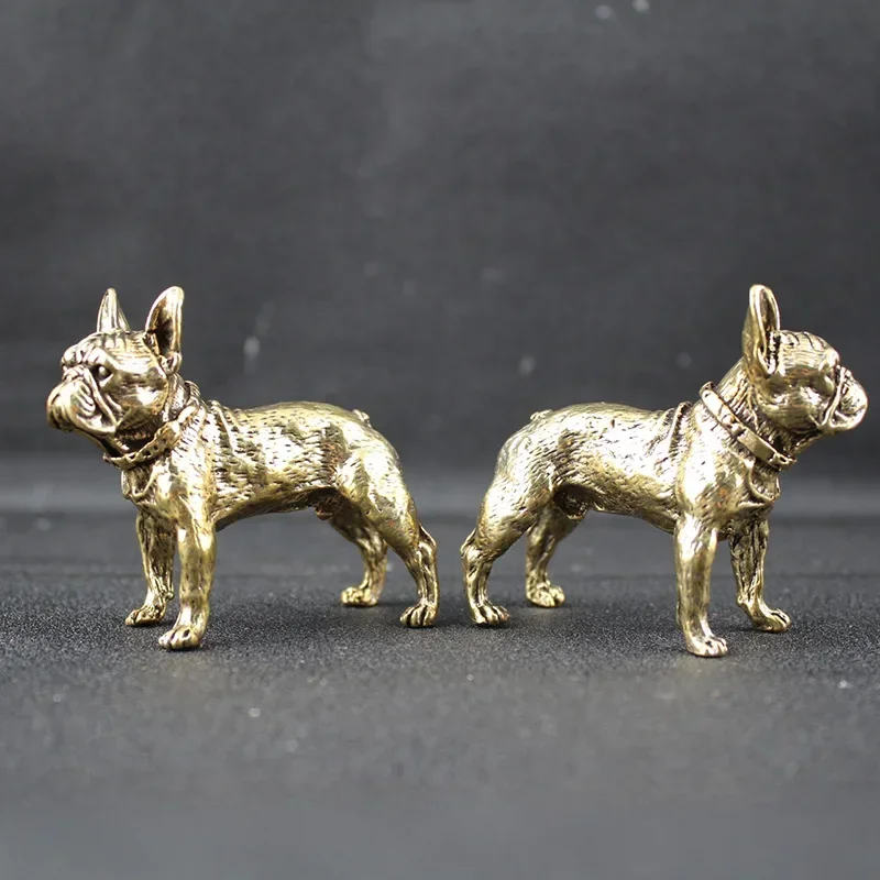 1 Stück Messing Antik-Kupfer Tischdeko Pitbull Shar-Pei Hund Massives Kupfer Messing Tierkreiszeichen Tee Haustier Ornamente – Detail 3