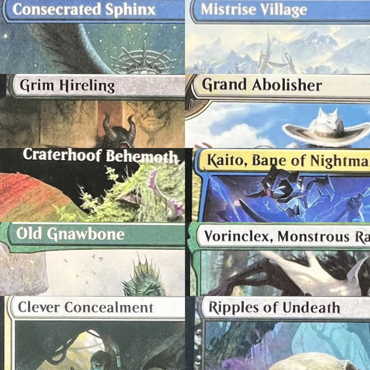 Cabal Coffers Consecrated Sphinx Craterhoof Behemoth Pest Control Mistrise Village High-Quality TCG Proxy Cards (Black-Core)