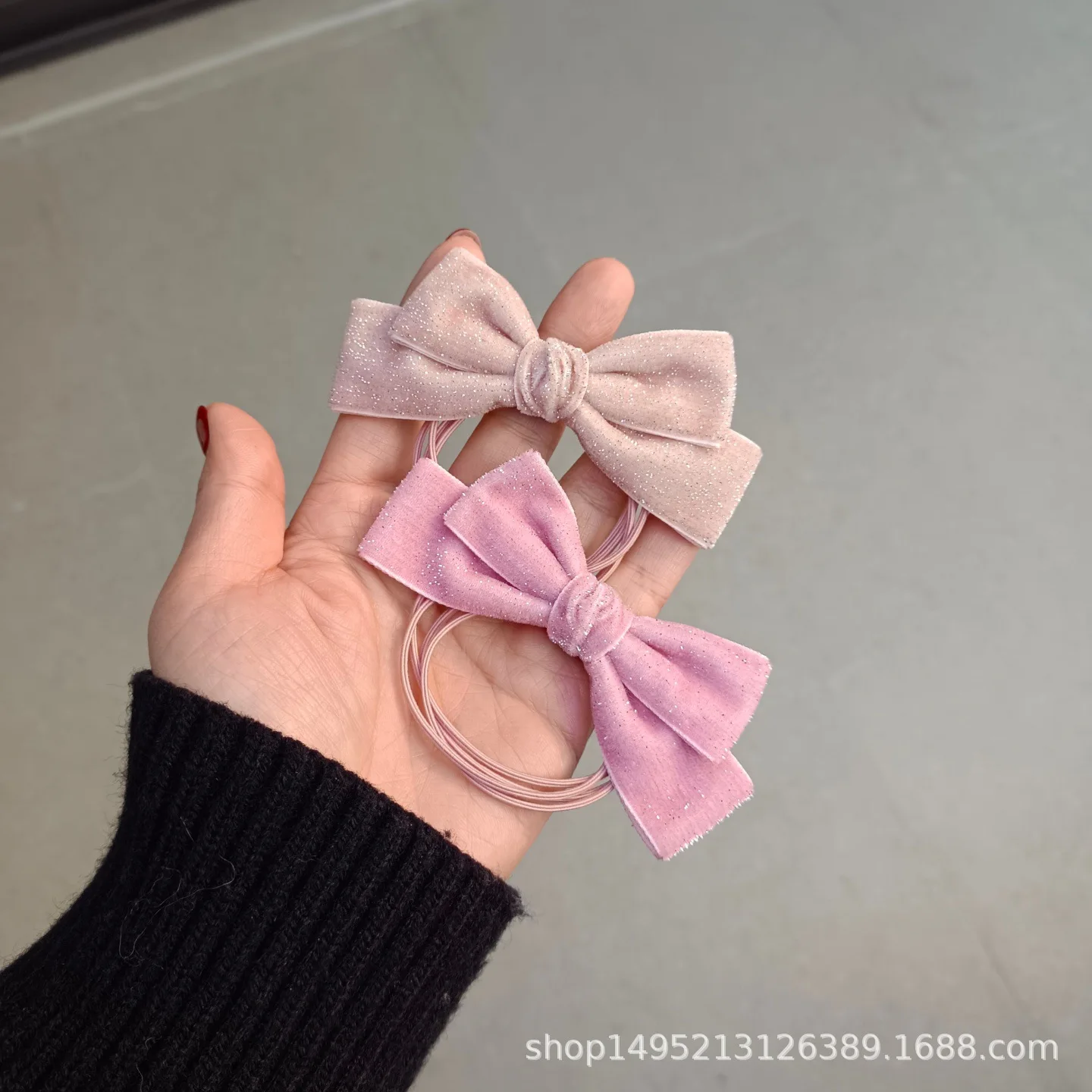 fascia-per-capelli-coreana-multistrato-in-velluto-rosa-e-argento-con-fiocco-nuova-fascia-elastica-in-gomma-ad-alta-elasticita