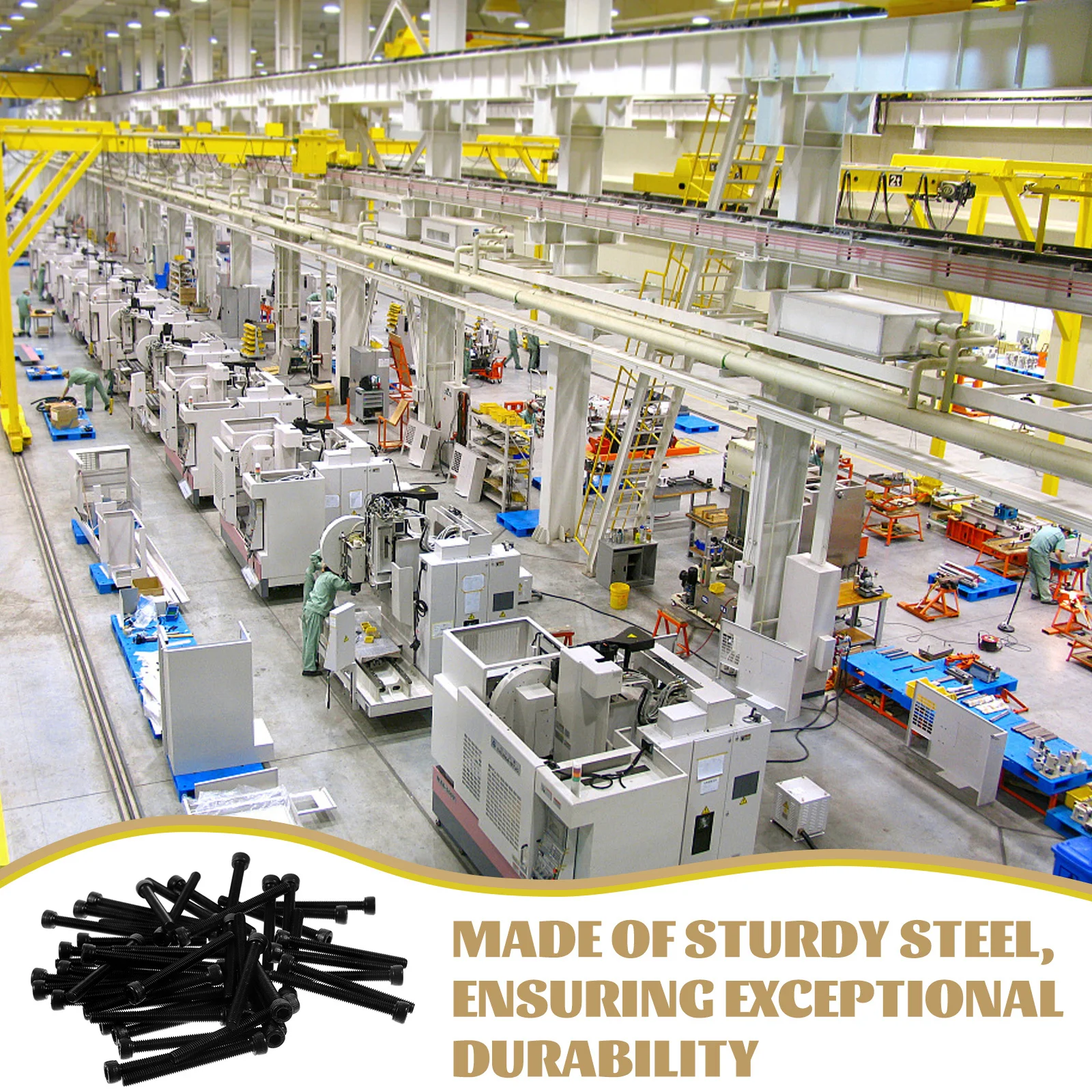 

50pcs Hexagonal Socket Screw M5X50Mm High-Strength Steel Black Oxide Heavy Duty Machine Bolt For Automotive Furniture Mounting