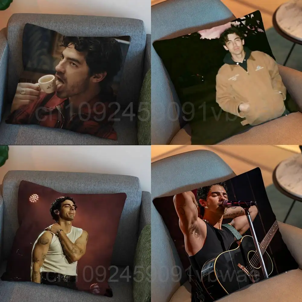 

DNCE Joe Jonas Live Pillow Case Square Double-Sided Printing Short Plush Sofa Cushion Cover Bedroom Bedside Pillow