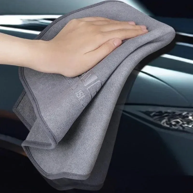 Toalha de lavagem de carro de fibra ultrafina de alta qualidade, super macia, limpa e seca, vedação de borda, forte absorção de água, toalha de lavagem de carro