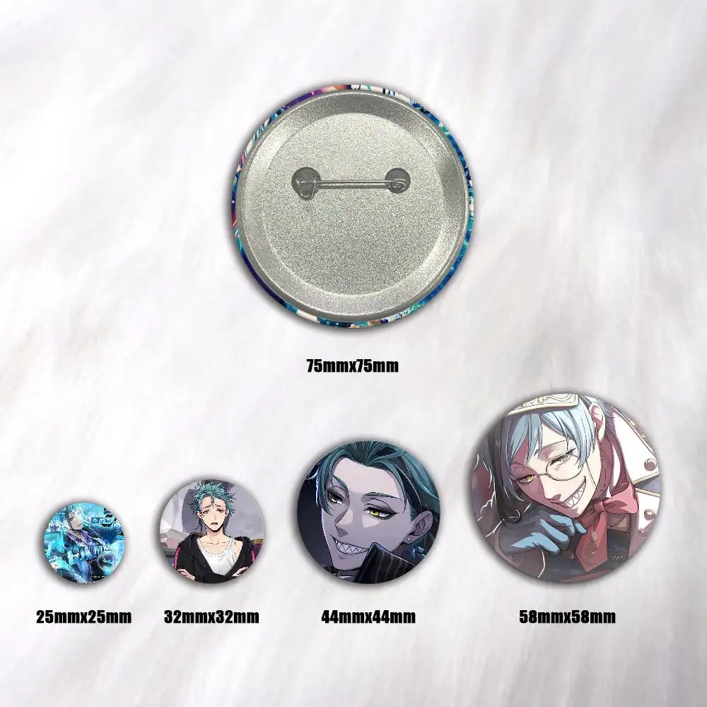 A-F-Floyd L-Leech Anime Cartoon Round Brooches On Backpack Jacket Acrylic Button Pins Collection Gifts