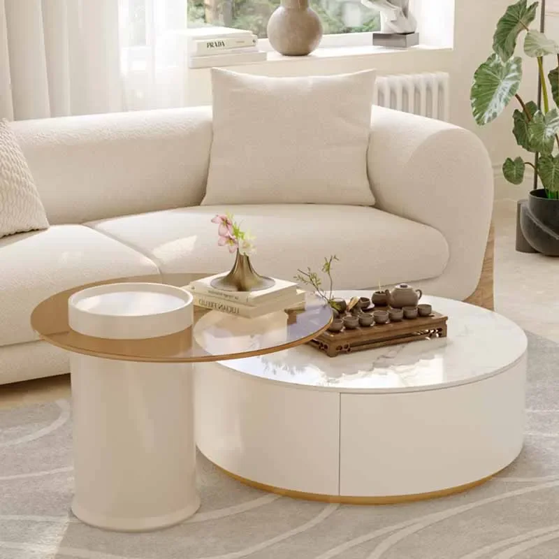 

Round Aesthetic Side Table Light Modern Metal Italian Nordic Coffee Table Minimalist Hallway Mesa Auxiliar Salon Home Furniture