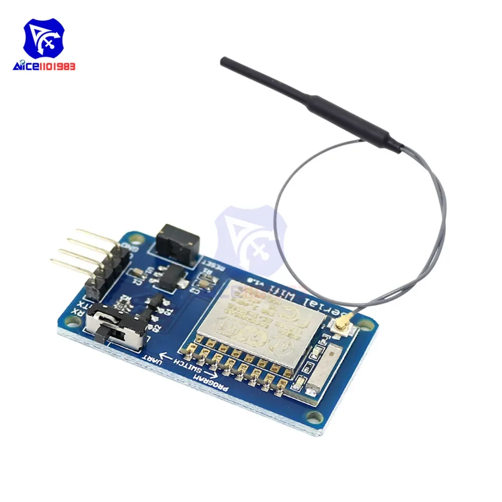 diymore ESP8266 ESP-07 WIFI Serial Transceiver Wireless Module 8N1 TTL UART Port Controller 2.4GHz IPEX Antenna for Arduino