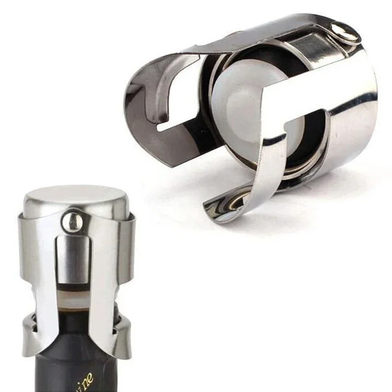 1PC Stainless Steel Champagne Sparkling stopper Wine Bottle Stopper Sealing Bottle Cap Wine Beer Bottle Cork Plug Bar Tools