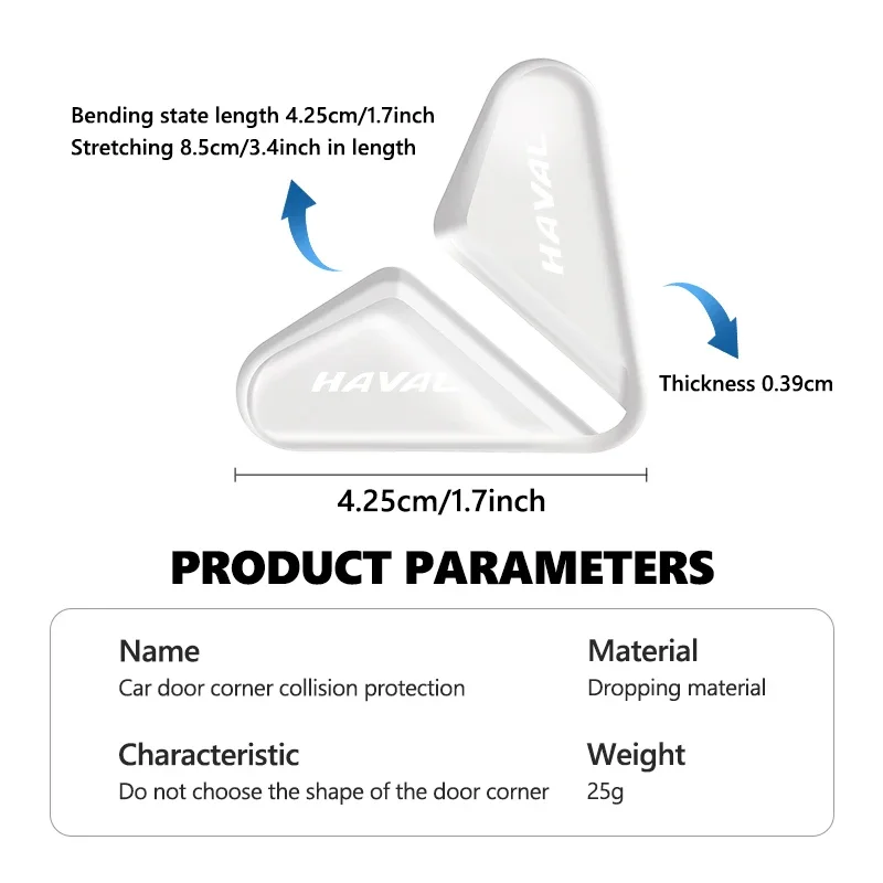 Car Door Edge Anti Scratch Triangle Protector Sticker for Haval Dargo H6 H9 F7 M6 F7X, Vehicle Door Corner Guard Parts