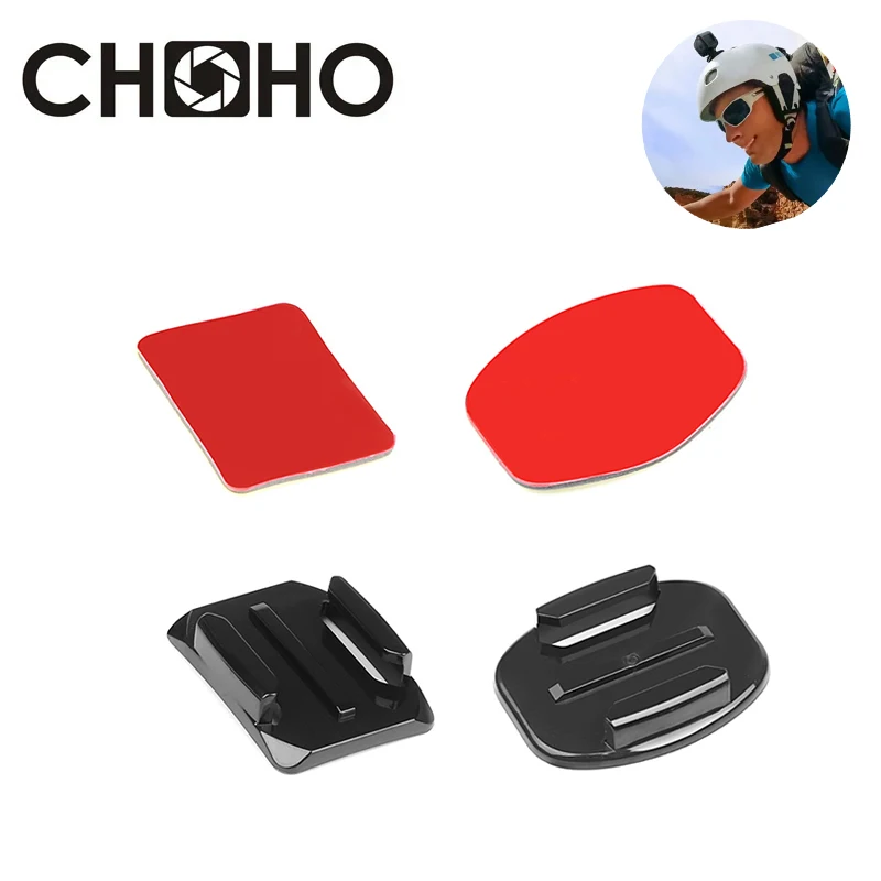 Wholesale Price Adhesive Mounts + Sticker Sticky Flat Curved Mount Helmet Surfboard For Gopro Hero DJI Action Camera Accessorie