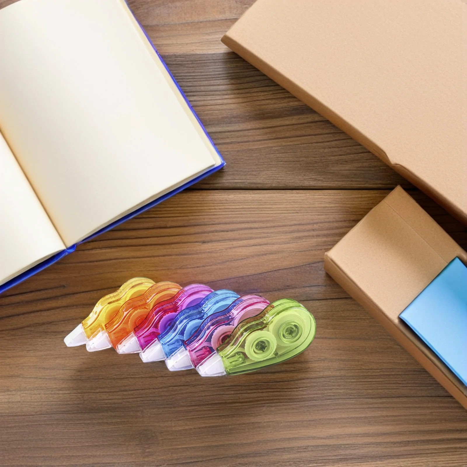 

6pcs Correction Tape Stationery Belt Student Supplies Portable PP Corrector Easy Carry Grip Household Smooth