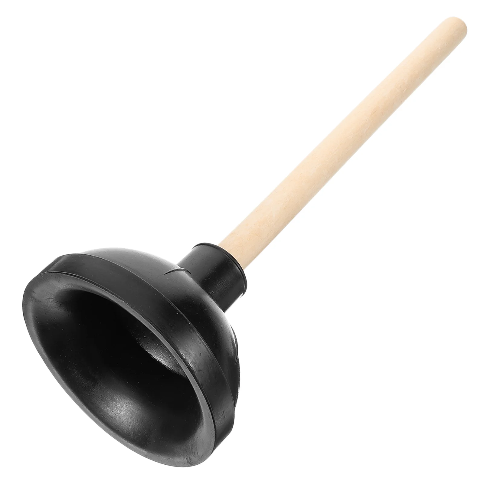 Toilet Unclog Plunger Home Closestool Long Bathroom Heavy Drain Cleaning Kitchen Sink Wooden Rubber Convenient