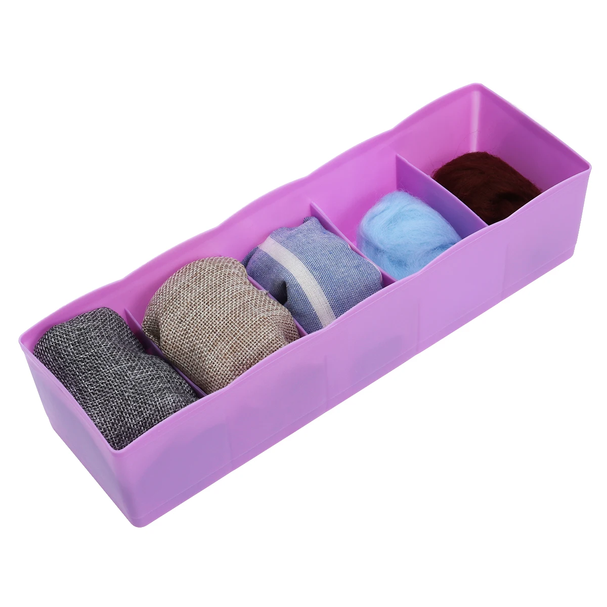 

Plastic Underwear Drawer Organizer with 5 Sections Storage Box for Socks Underwear Gloves Handkerchiefs Maximize Wardrobe Space