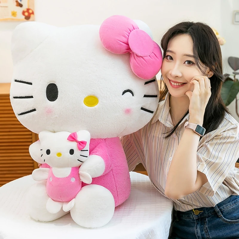 

70 см мультфильм Sanrio Hello Kitty плюшевая игрушка Kawaii большой размер KT Cat плюшевые мягкие куклы милая девушка спальная подушка детский подарок