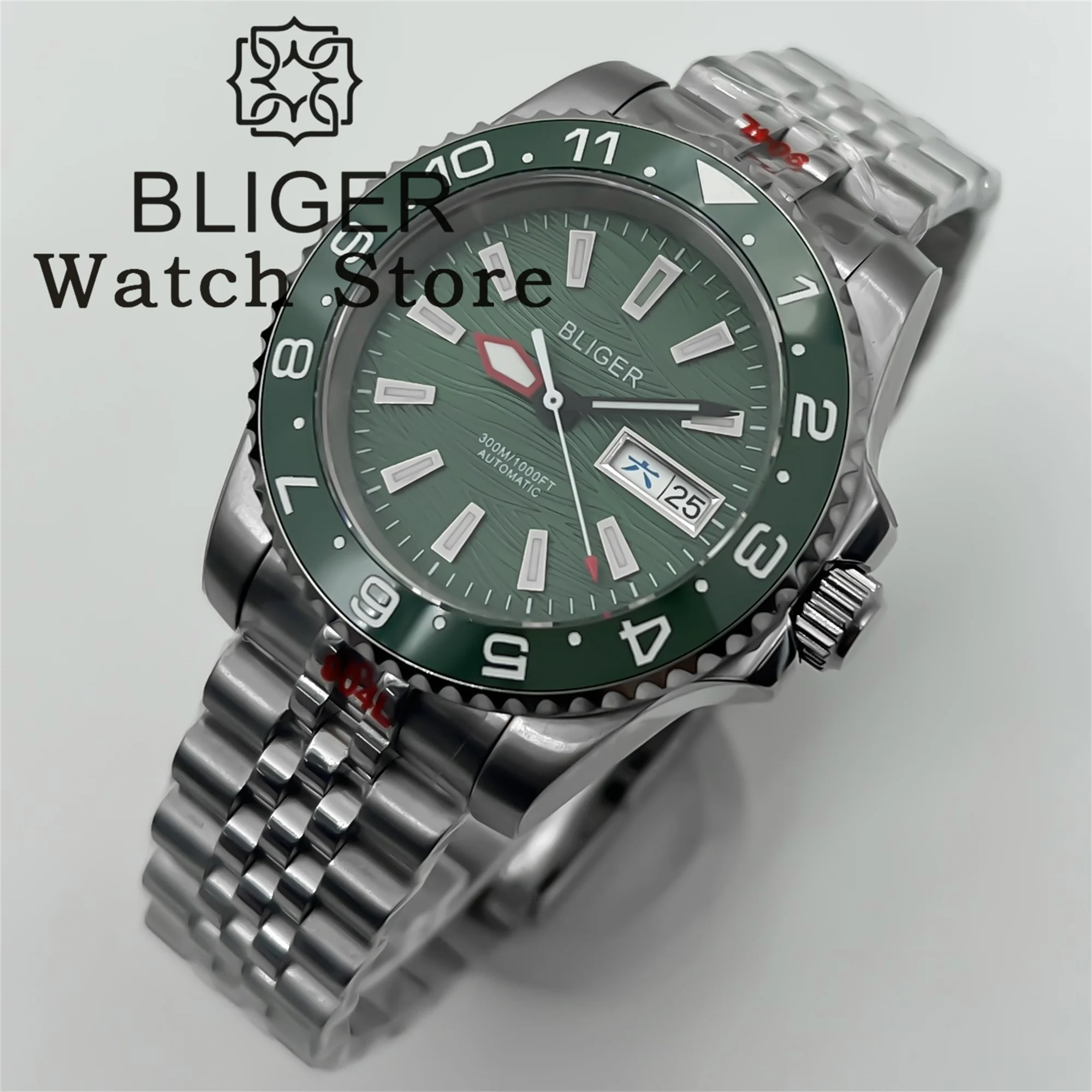 BLIGER 40 مللي متر ساعة الغوص الفاخرة المقاوم للصدأ الرياضة NH36 التلقائي الميكانيكية ساعة اليد 100 متر مقاوم للماء ساعة للرجال Reloj Hombre