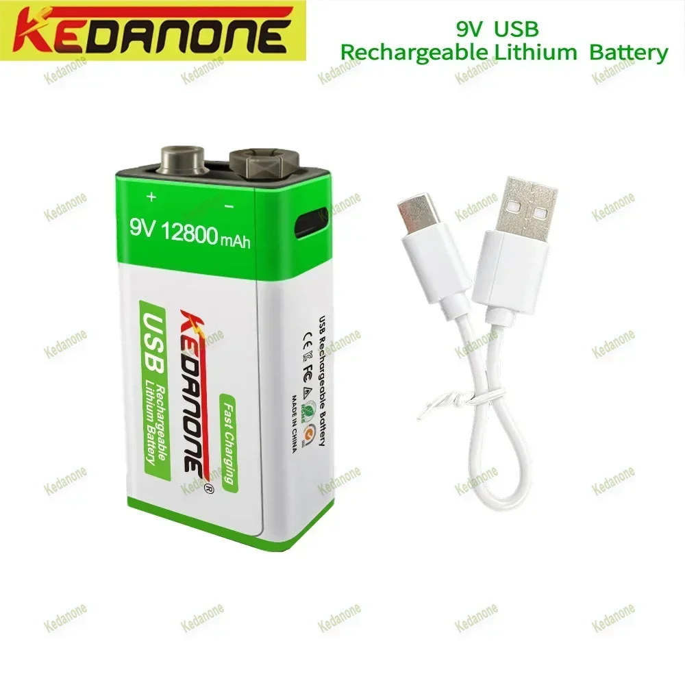 Oferta specjalna 9 V 12800mAh litowo-jonowe akumulatory Micro USB 9 v do multimetru mikrofon