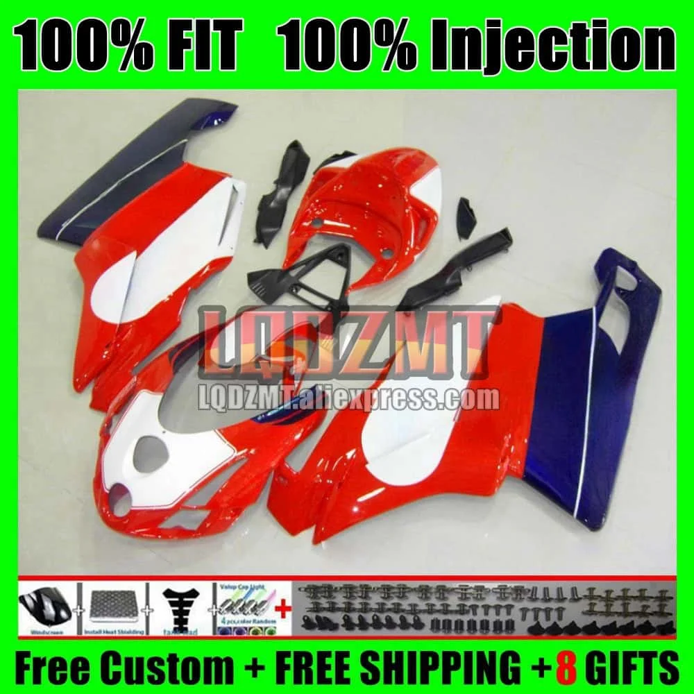 Factory Red Injection Body For DUCATI 749 999 S R 749S 999S 05 Bodywork 125No.0 749-999 05 06 749R 999R 2005 2006 OEM Fairing