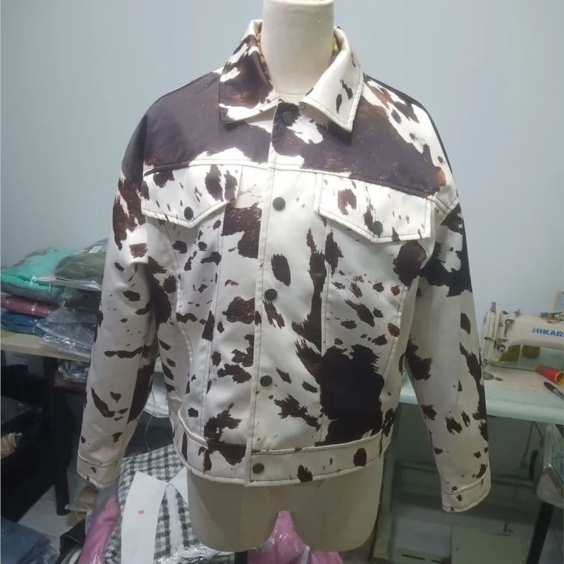 

Женская осенняя куртка с воротником с лацканами и галстуком, с длинными рукавами и принтом, однорядные пуговицы, повседневная верхняя одежда в стиле ретро, стильная