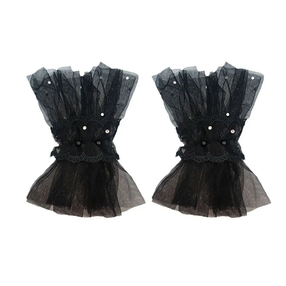 

Victorian Detachable Sleeves Cuffs Comfortable Costume Accessory Lace Ruffled Wrist Detachable Soft Fake Sleeves Cuffs