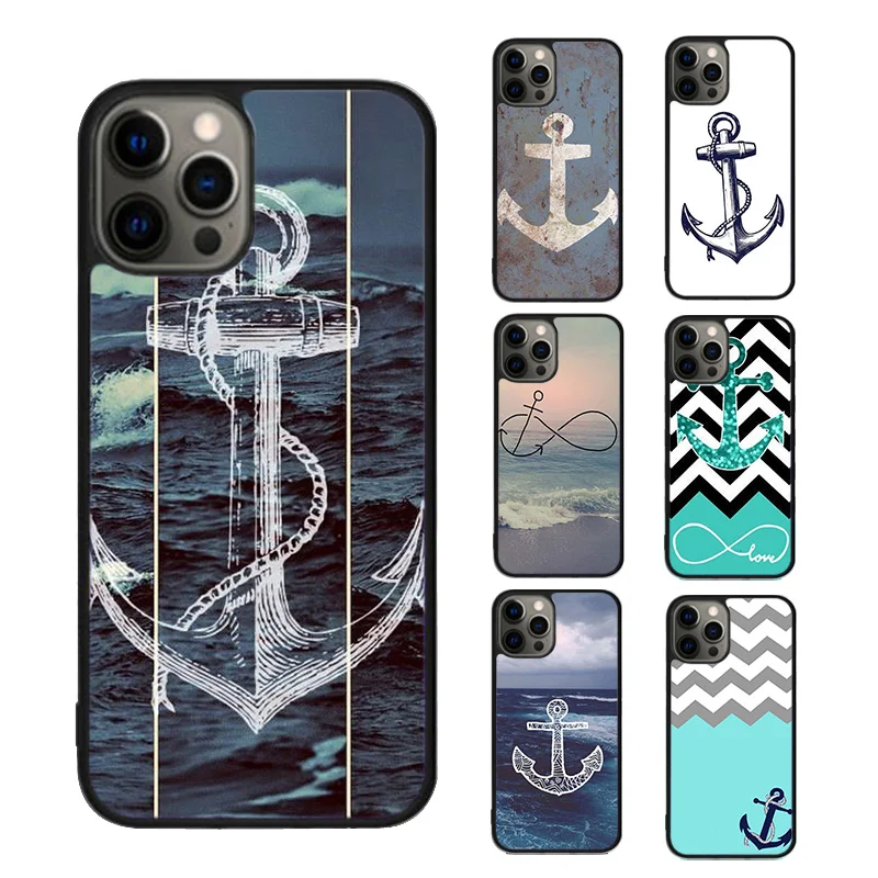 Anchor Marine Art live life Phone Case For iPhone SE2020 15 16 14 13 Pro Max Coque 12 11 Pro Max 8 PLUS 7 mini fundas cover