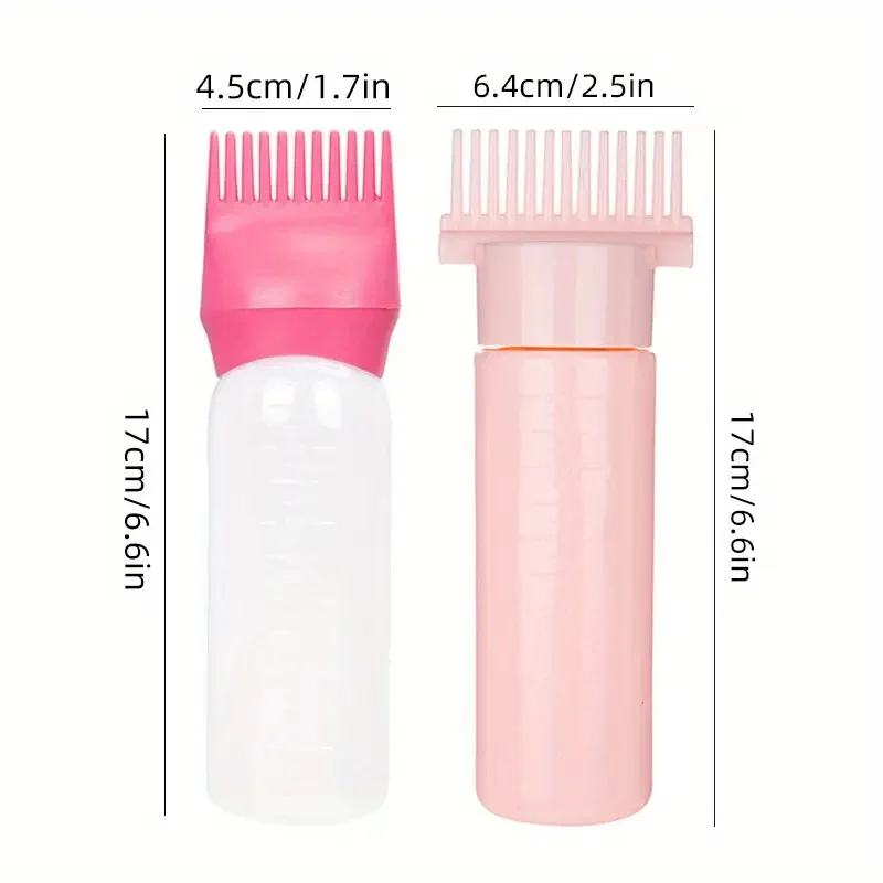 2pcs Root Comb Applicator Bottle Hair Drying Bottle Applicator with Graduated Scale 120ML+180ML Hair Dye Bottle Colouring Tools