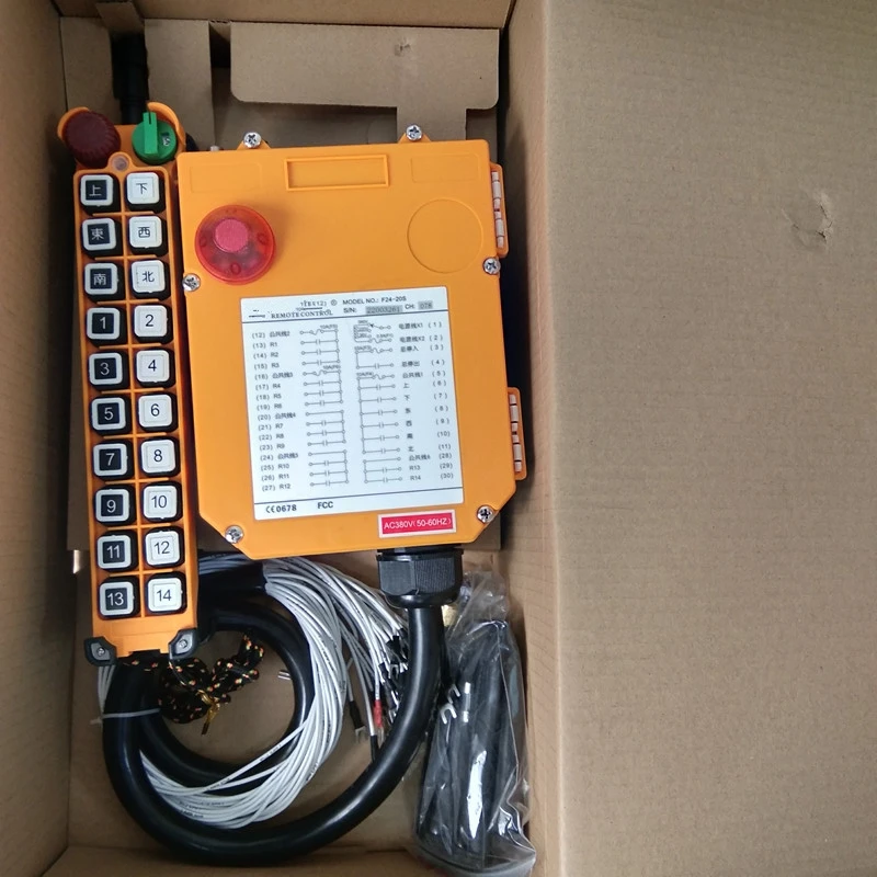 F24-20S Industrial Radio Crane Remote Control Wireless Controller 20 Single Speed 36V 220V 380V for Hoist