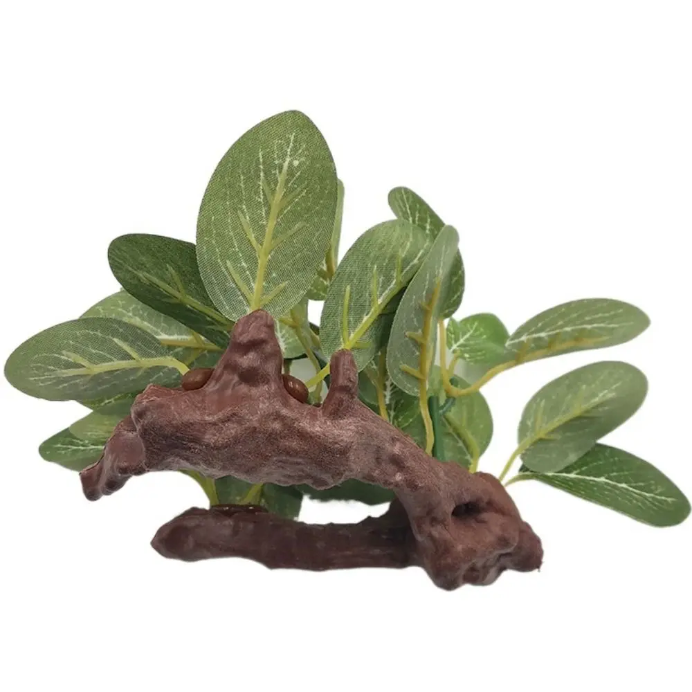 Creative Silk Faux Green Realistic for Fish Tank Decor Turtle Jar Ornament Artificial Plants Aquarium Plants Ficus Tree