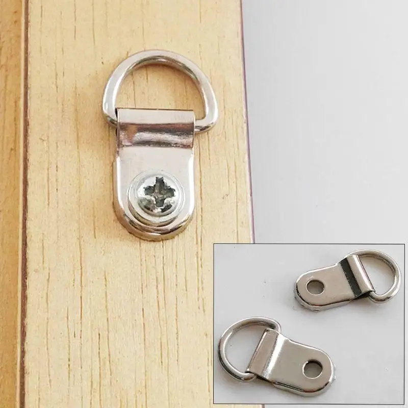 KXRA 100pcs d anillo colgante cuadro correa colgilla ganchos colgilla colgadura espejo pintura óleo Hange