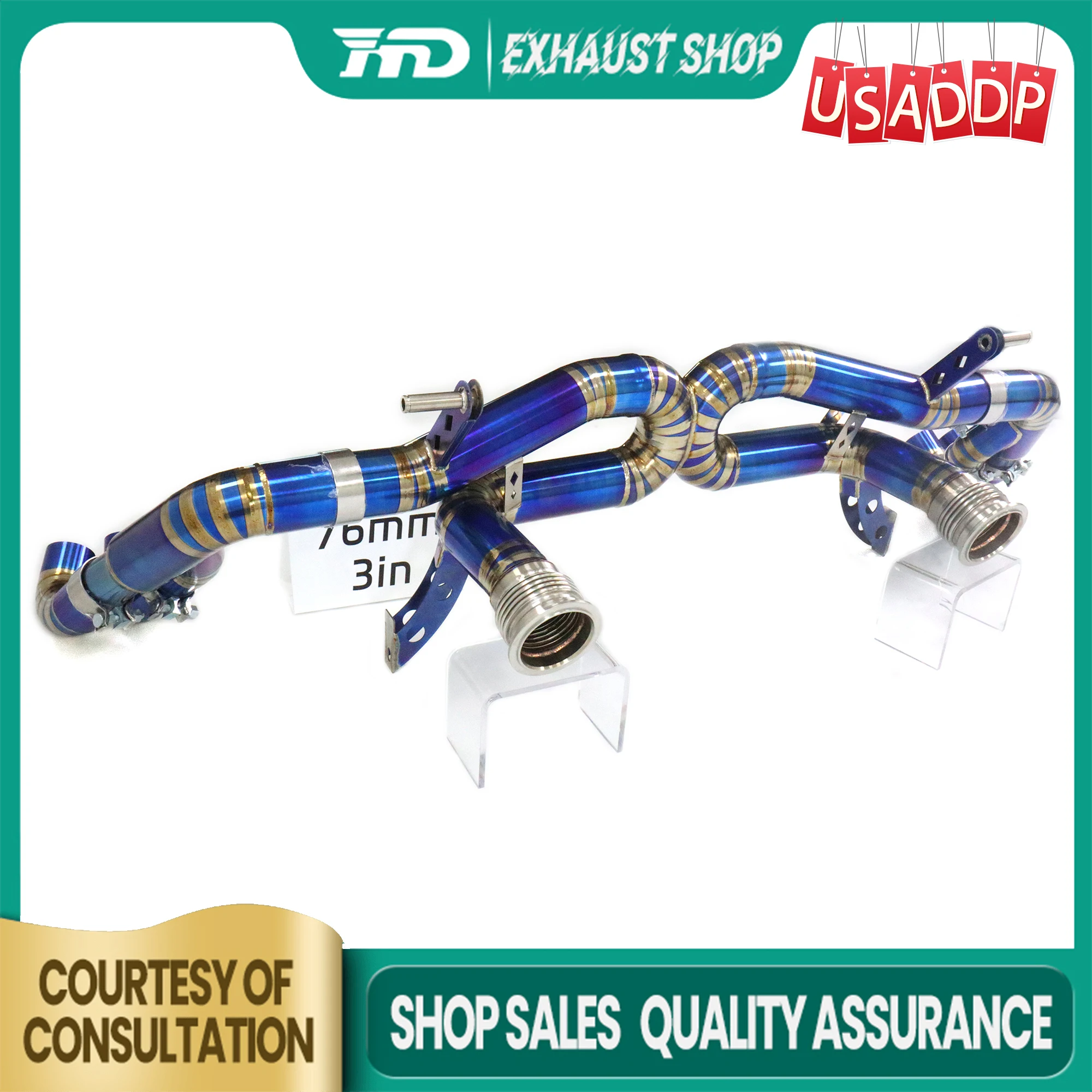 

Ti Exhaust for Audi R8 V10 Catback High precision X-tube design High quality Replacement installation