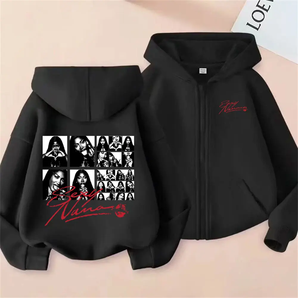 Moletom com Zíper Aya Nakamura Sexy Nana para Homens e Mulheres, Moda Hip Hop, Música Pop, Jaqueta com Zíper Masculina, Moletom Oversized com Zíper