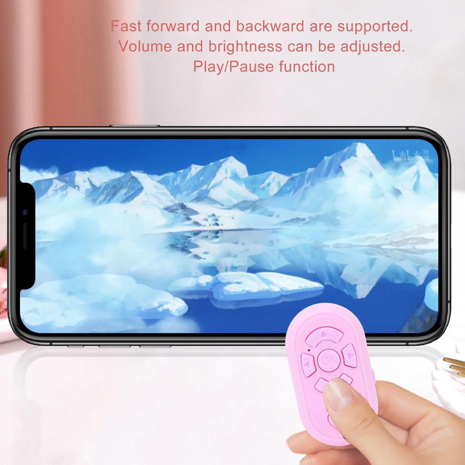 Phone Remote Control Hands Free Type C Charge 32.8ft Wireless Remote Shutter Stable Sensitive for Video Selfie Page Turning App
