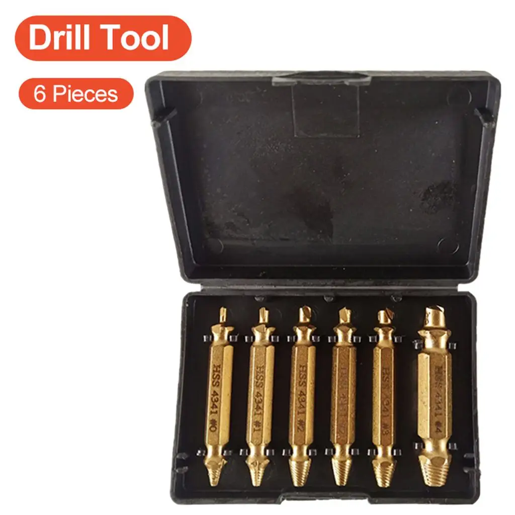 6x Broken Screw Extractor Remover ชุดความเร็ว Stripped เสียหายเครื่องมือ