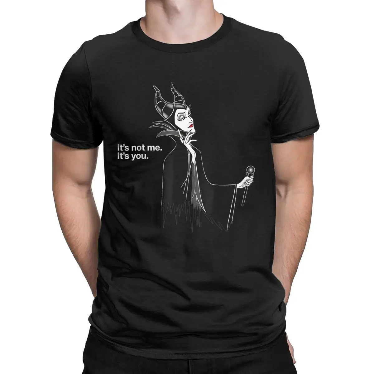 Men T-Shirt Villains Maleficent It's Not Me It's You Vintage Pure Cotton Tees Short Sleeve Cartoon T Shirt merchandise Gift Idea