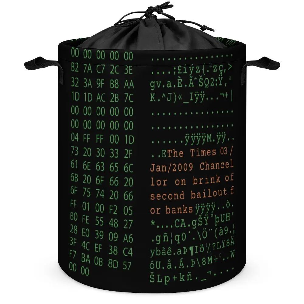 Tie Up Your Dirty Pocket Genesis Block Satoshi Nakamoto Hodl Bitcoin Classic Laundry Basket Large Capacity Can Be Folded Living