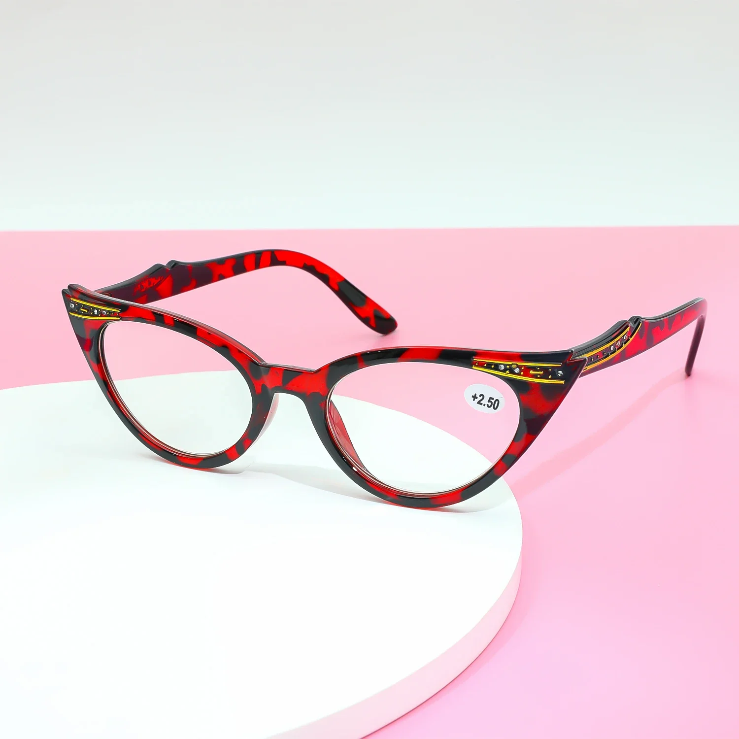 Seemfly Retro Cat Eye ผู้หญิงแว่นตาหญิงคลาสสิกสี Candy กรอบเลนส์แว่นตา Presbyopic Diopter 0 ถึง + 4.0