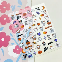 1 sayfalık sevimli hayalet tırnak cadılar bayramı karikatür sevimli Kulomi büyük kulaklı köpek melodi hellokitty tırnak sticker