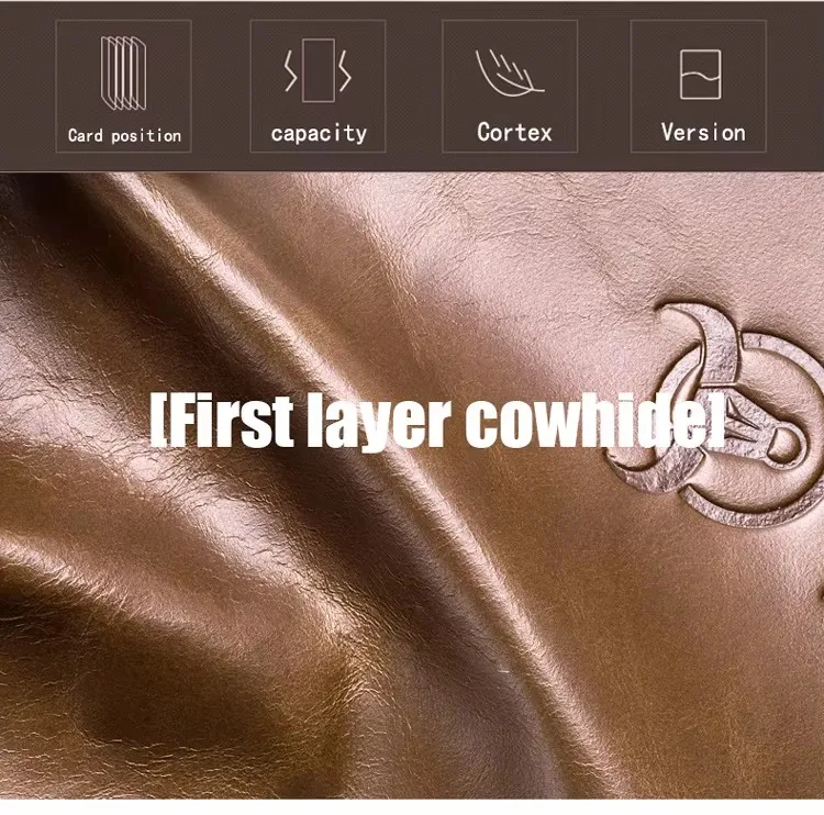 BULLCAPTAIN Herren-Geldbörse mit RFID-Blockierung, Reißverschluss, Leder-Geldbörse für Herren, Bifold-RFID-Kartenhalter – Detail 3