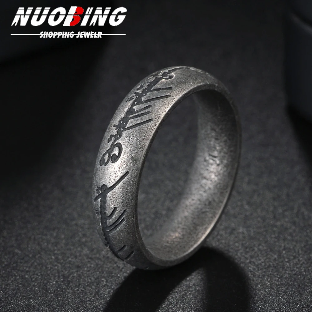 

Vintage Rune Ancient Ring Men's Fashion Trend Retro Punk Party Accessories Movie Jewelry Gifts