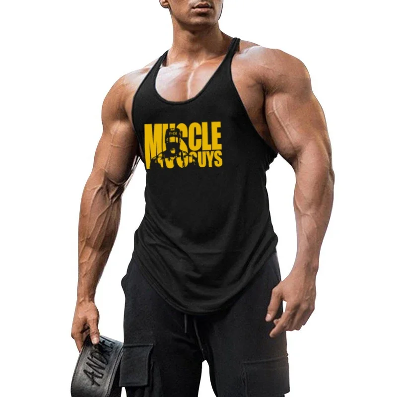 Muscleguys Fitness Brand Gym Stringer Tank Tops Men Y Back Cotton Bodybuilding Clothing Workout Sleeveless Shirt Sports Vest