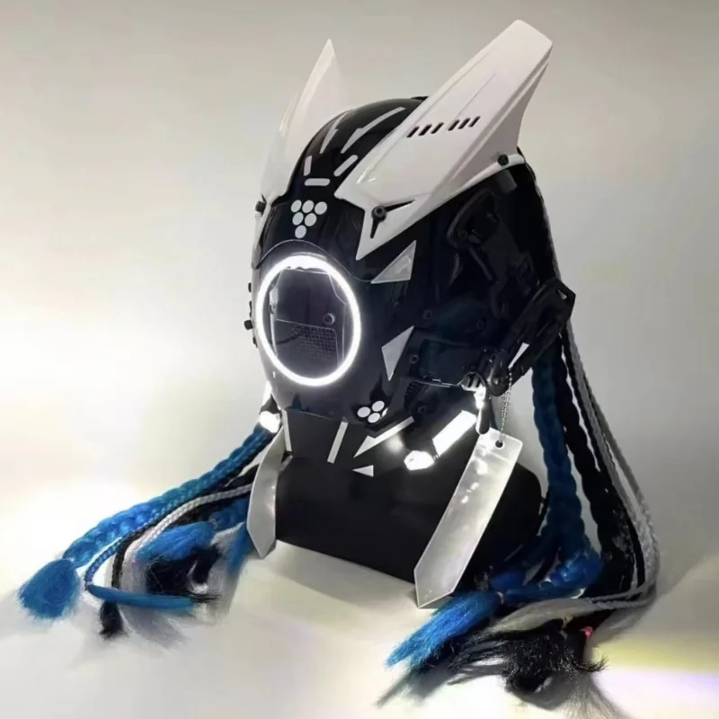2024 Cyberpunk Mask cos Personality diy Luminescent helmet Trend mask Overpowering Mecha Gundam Cool Knight