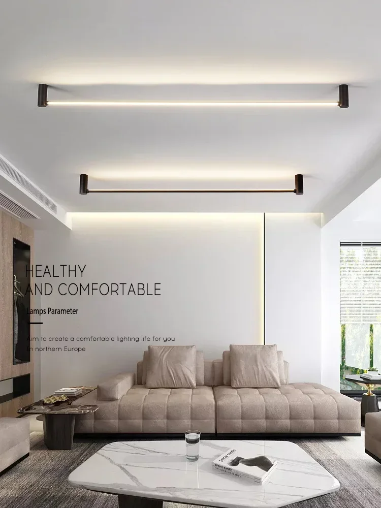 Ceiling Lampextremely Simple Skyline Led Strip Light Living Room No Main Light Lighting Background Wall Linear Light