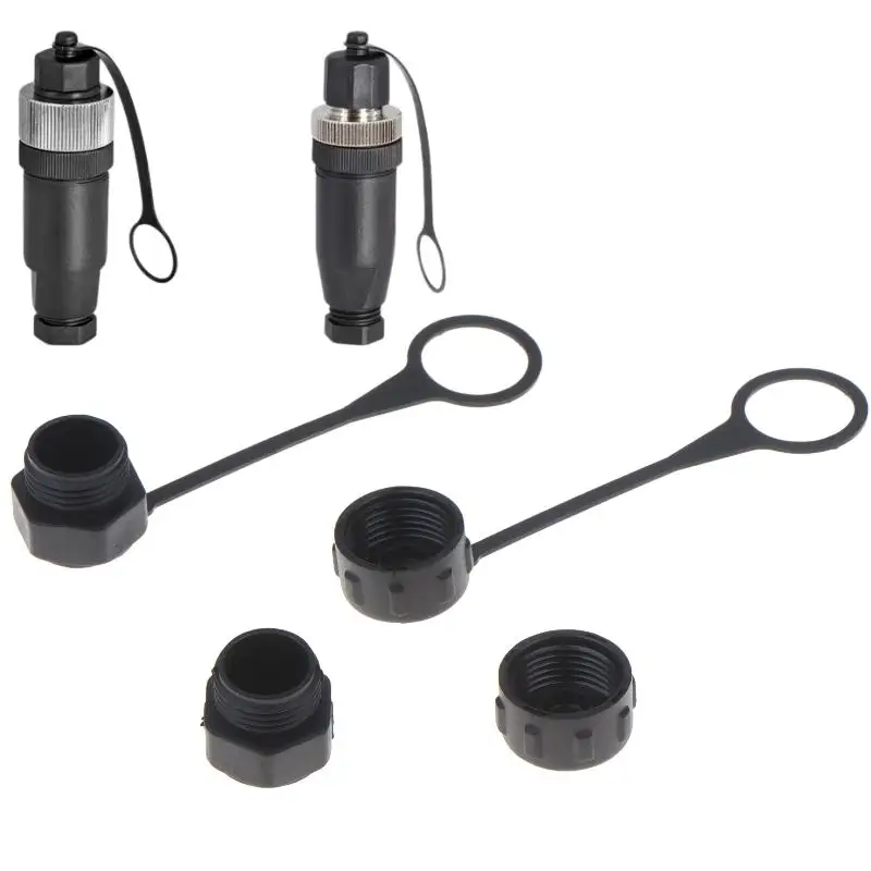 5/10Pcs Internal Thread/External Thread Connector Cover With Rope M12 Dust Cover For Aviation Plug Special Male And Female Cap