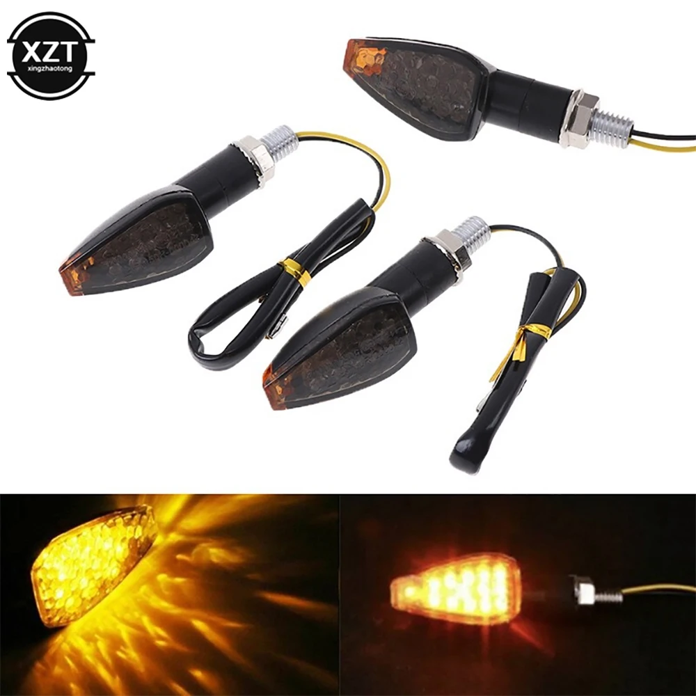 2PCS Universal 12V Flashing Turn Signals Motorcycle LED Lights Rear Blinker Indicator Tail Light For Cafe Racer Honda BMW Yamaha