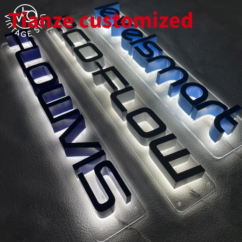 

(customized)Led Backlit Letter Sign Metal Channel Letters Backlit Channel Letter With Business Decor