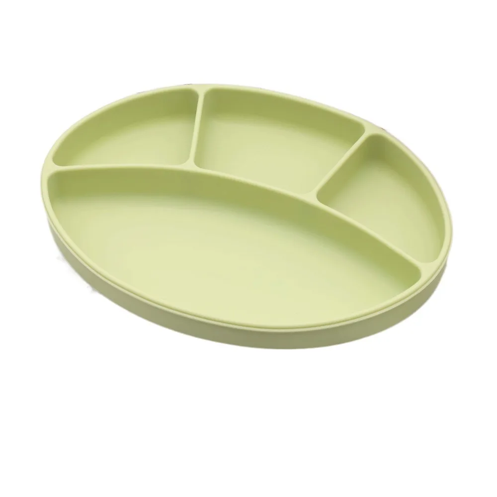 

Non-Slip Silicone Divided Plate Waterproof BPA Free Suction Cup Dinner Plate Lightweight Kids Dishes Kids Feeding Plate